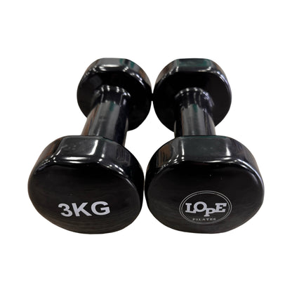 3kg Hand Held Weights Black - One pair