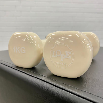 1kg Hand Held Weights Cream - One pair