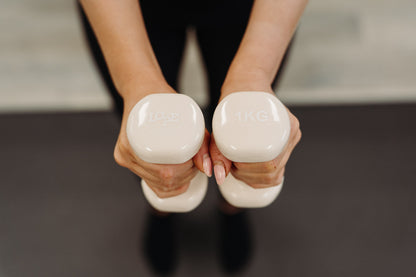 1kg Hand Held Weights Cream - One pair